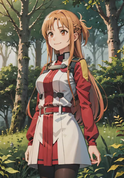 SO-Asuna,solo,smile,forest city