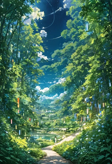(Panorama, center, masterpiece, Highest quality: 1.2), (8K、RAW Photos、Highest quality、look up:1.2、masterpiece:1.2、Authenticistic、Ultra-high resolution、High Contrast、Tanabata