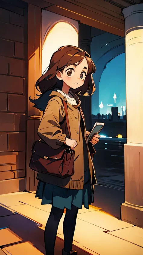 Girl Brown with Wallet