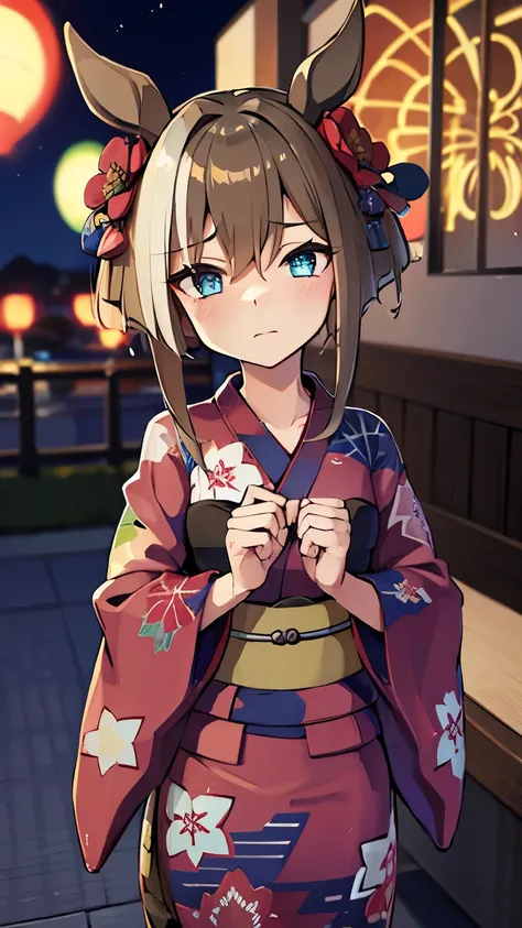 masterpiece, highest quality, high resolution, very detailed,(((schwarzgran))), (((yukata))), firework