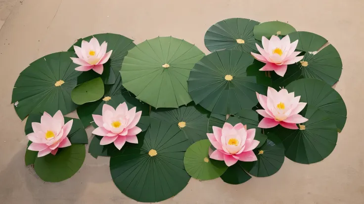 Draw a picture of the twenty-four solar terms of Xiaoshu，Pink Lotus，Lotus Leaf，illustration，Flat Wind