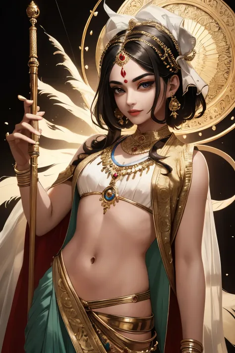 Lord Krishna, presented in 4K resolution, is elegantly depicted with cinematographic lighting and exquisite detail. The image showcases an 8K resolution, offering a clear and precise view of Krishnas divine features. His skin is portrayed with highly detai...