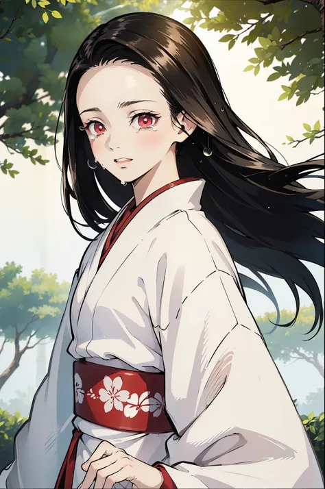 (masterpiece, best quality:1.2), kimetsu no yaiba style, kiyomi, (1girl, solo), 18years old, upper body, (front view, looking at...