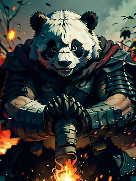 make a war panda face