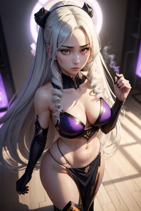 name: Shihai Kuroiro, uma garota 

aparência: Shihai is a tall young woman with white hair and black eyes., that are long and thin. His most prominent feature is his pitch-black skin., her unusual color probably due to the individuality she possesses.
Pers...