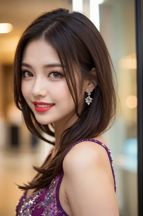 (((masterpiece))), (((Highest quality: 1.4))), ((Super detailed: 1.4)) ,　beautiful girl, Brown eyes, Beautiful 18 year old girl, hair color [Brown highlights hair], [Undercut Pixie] hair, short hair, lips, Realistic, Tight waist, Charm, pink lipstick, Colo...