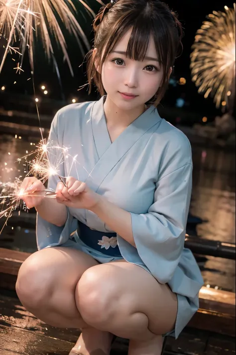 Perfectly Anatomically Correct:1.2, 5 Beautiful finger:1.6, 
1 Japanese Girl, Very Short Hair Bun:1.2, Wide-Set Eyes, Very White Skinned, Blush, Bashfully, 18-Year-Old, Open Mouse Slightly, 
Cute Eyes, Brown Hair, Light Smiling, Cheerful, 
(Turning Japanes...