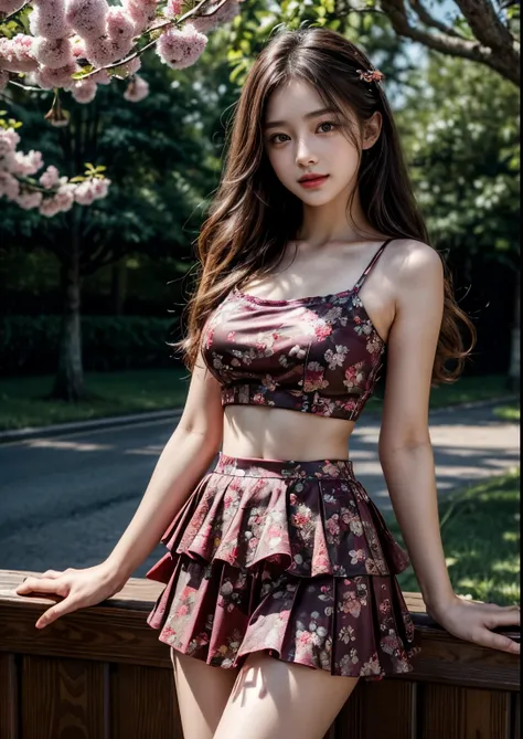 a beautiful Korean young pretty girl, (((15 years young girl))), detailed face with beautiful eyes and lips, long black hair, stylish hair, hair pin, romantic Eyes, beautiful eyes, smiley face, happy face, glow face, super round young breasts, glow skin, b...