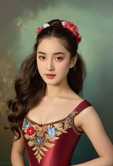 (highres,masterpiece:1.2),(realistic:1.37)"(best quality, highres, ultra-detailed, realistic),beautiful 19th-century portrait of a 16-year-old French ballet dancer, (She is half French and half Japanese, and is a stunning beauty with detailed eyes and a hi...