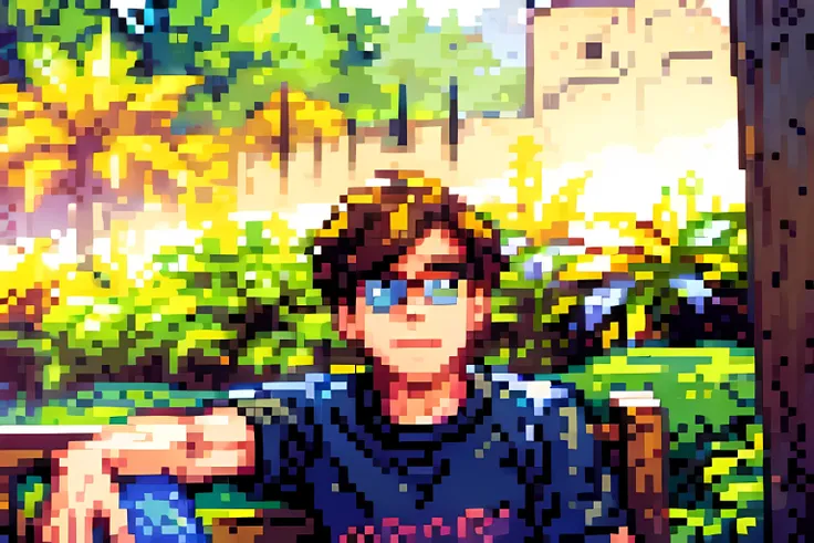 a man, ((in the style of pixel art)), pixel, 4 bits pixel art, pixel official art, ultra detailed pixel art, pixel art