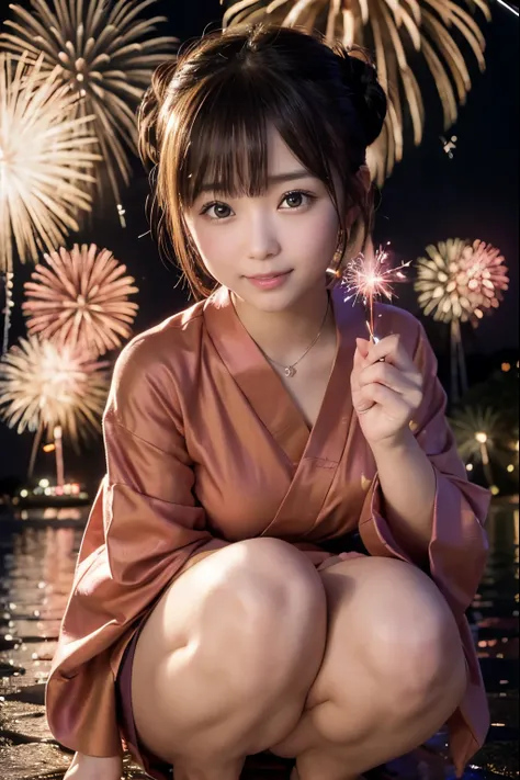 perfectly anatomically correct:1.4, 5 beautiful finger:1.4, 
shooting-up fireworks are prohibited:1.8, 
1 japanese girl, very sh...