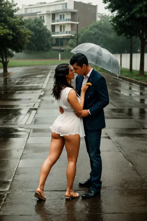 couple making love in the rain