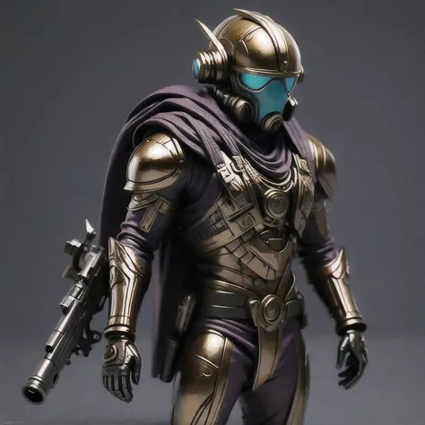 (((Dancing in the Rain)))Close-up of a man toy holding a gun, Painted Action Figures, an aztec warrior, Art Station Masterpiece, Colored zbrush rendering, Warrior in sci-fi armor, Super detailed fantasy characters, Assembling, High-octane rendering, Drawin...