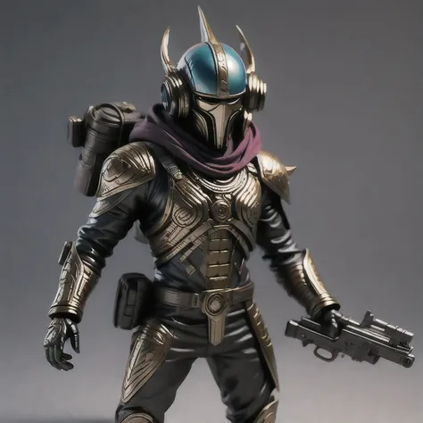 (((Dancing in the Rain)))Close-up of a man toy holding a gun, Painted Action Figures, an aztec warrior, Art Station Masterpiece, Colored zbrush rendering, Warrior in sci-fi armor, Super detailed fantasy characters, Assembling, High-octane rendering, Drawin...