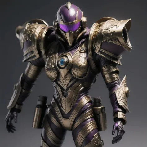 Close up of purple and gold toys, Super detailed fantasy characters, Science Fiction Characters render, detailed humanoid, Star Pathfinder Characters, Science Fiction Characters, Science Fiction Characters, humanoid character, very detailed character, Colo...