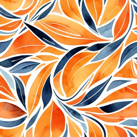 An abstract pattern in watercolor design and colors.
A masterpiece of vector graphics,
Best quality and high resolution guaranteed,
Strong orange strokes merge,
A fascinating work of art, devoured.