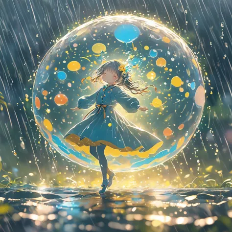 乐高dancing in the rain（（artwork）））， （（best quality））， （（intricate details））， （（surreal））（8k）