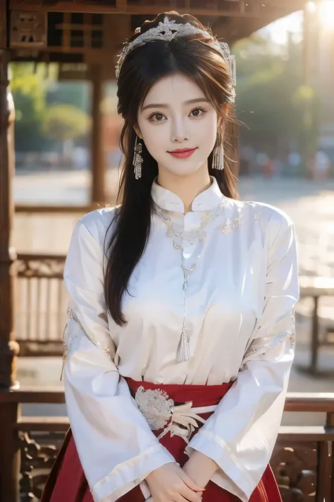 (masterpiece,high quality,8K).(beautiful,Smile,最beautiful中国女孩,Natural lip color,Skin details,Bright Eyes,Thick eyelashes,Unique,Staring at the audience),seedling:1.5,Silver jewelry:1.2,Silver crown:1.5,silver tassel:1.37,Silver Collar,Silver texture,brilho...