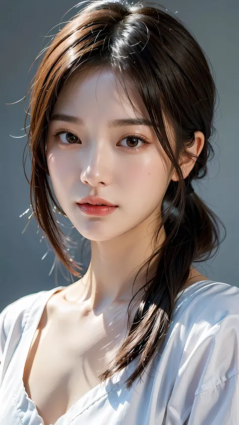 foreground, of, and, Women, in, and, White shirt, and, cola of caballo, realist. ChingYi, hermosas Womenes coreanas, hermosa imagin of retrato, hermoso retrato of cara, impresionante retrato of cara of anime, korean girl, retrato of alta calidad, hermoso r...