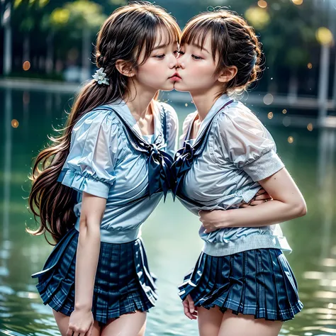 SFW, ((David Hamilton:1.37, White and vivid colors))、Extremely Detailed (Tiny Oppai-Loli Twins:1.37)、{(Dynamic-angle)|(from side)|(from back)|((from below:1.2))}、{(((Kissing face to face:1.41) Against the Nipples to Nipples Pressing hard))| (Standing Full ...