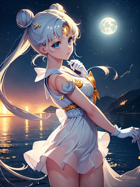 ((masterpiece)), (best quality), official art, very delicate and beautiful, highly detailed CG, Unity 8k wallpaper, super detailed, beautiful fine details, highly detailed face, one girl, Sailor Moon, full body, sailor suit, mini skirt, night sky, detailed...