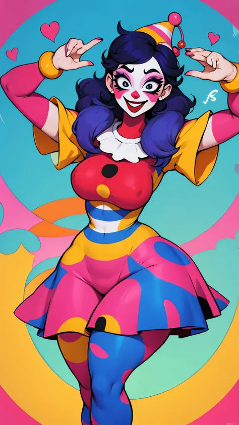 Clown woman, curvy