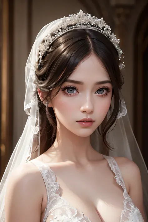 girl in a wedding dress, detailed face, beautiful eyes, detailed nose and lips, long eyelashes, full body, large breasts, photorealistic, 8k, hyper detailed, masterpiece, cinematic lighting, dramatic colors, dramatic lighting, dramatic atmosphere, elegant,...