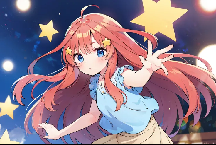 itsuki Nakano, Official art、Beautifully Aesthetic:1.2)、patterns、Hair spreads throughout、4k, excellent quality, Ultra Detail, Soft Light, Deep Focus Bokeh, Ray Tracing, --niji 5. Nakano itsuki from the quintessential quintuplets, itsuki Nakano, long fluffy ...
