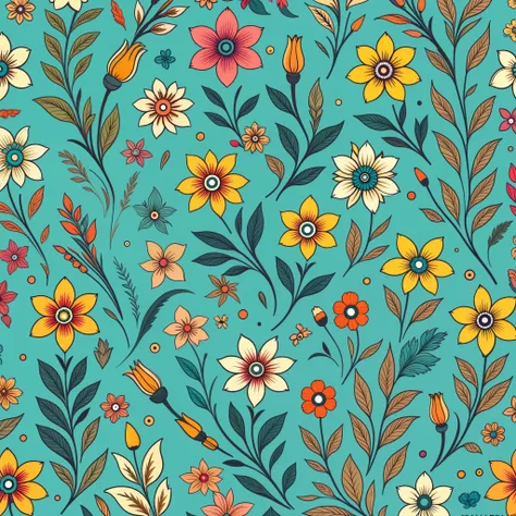 seamless colourful floral pattern