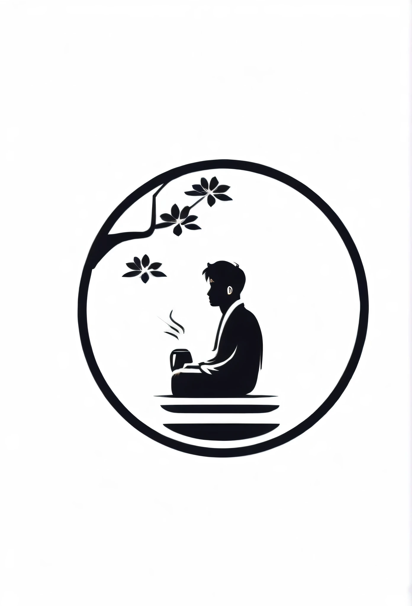 The stylish logo of a private sauna for one person in Japan,

The logo features a silhouette of a small gentlemanly man sitting quietly in a private sauna and sweating
(I cant see a persons face)

A logo with the image of a sauna in the garden of a beautif...