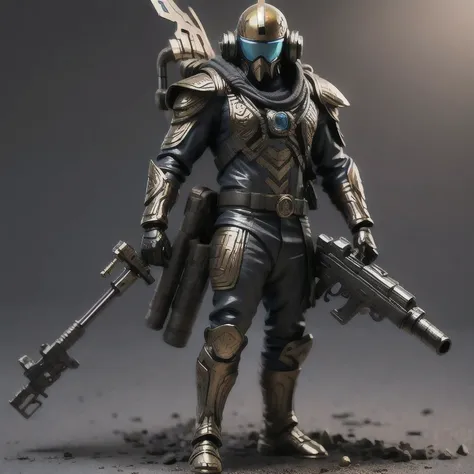 rainstorm (((Shooting athletes)))Close-up of a man toy holding a gun, Painted Action Figures, an aztec warrior, Art Station Masterpiece, Colored zbrush rendering, Warrior in sci-fi armor, Super detailed fantasy characters, Assembling, High-octane rendering...