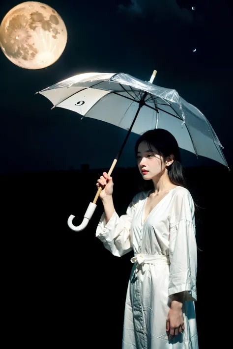 Can get out of the rainy season，Never an umbrella，But I am not afraid of getting wet.《The  person is surrounded by the moon》