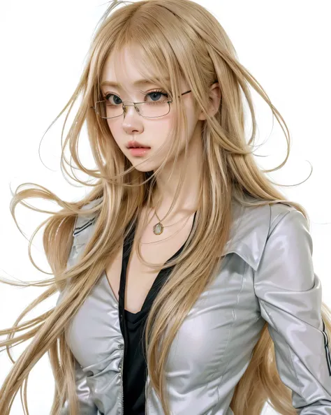 a close up of a woman with long hair wearing a jacket, anime girl with long hair, blonde anime girl with long hair, female anime character, attractive anime girl, beautiful woman, profile of girl, ayami kojima amano, anime character, detailed character art...