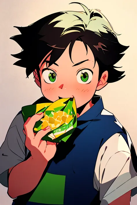 anime boy eating chips, snacks, mamoru hosoda, nagatoro, obesa ), totorrl, tanaka suguru, anime hi-fructose, anime”, sobrepeso!!...