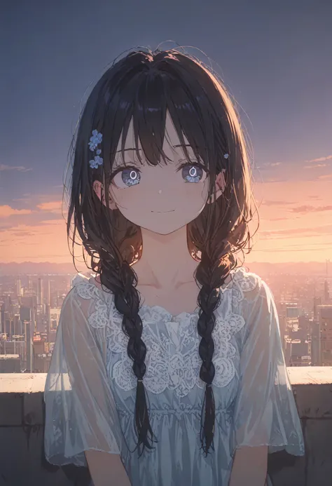 1 Female(prince,cute,cute,20-year-old,Long braids,Black Hair,Eye color: Ocean blue,、Neon color、Big eyes,Dynamic pose,,Loose-lipped,Wearing a beautiful lace dress,Poolside、panic、smile、Bitter smile、Confused,(Grab her throat),avert your eyes,look up), BREAK ,...