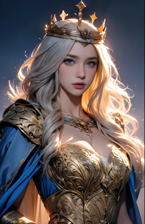 Erect nipples, wearing a hijab , luxury hijab,crown luxury , blue eye, blond hair, around 17 years old, (gold ), tmasterpiece,Best quality at best,A high resolution,8K,((Portrait)),(upper body),Original photo,real photograph,digital photography,(Female pri...