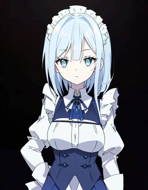 1 girl! Ray tracing, best shadows, high resolution (dim lighting) blue hair, plump and slender girl, (girl wearing white shirt, black wrinkled skirt, with black transparent pantyhose), showing a delicate slim figure and graceful curves, correctly positione...