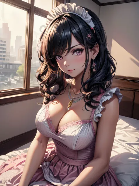 ((masterpiece, best quality)), St. Louis (luxury wheels) (Azur Lane), Highres, highest quality, illustration, cinematic light, ultra detailed, detailed face, (detailed eyes), best quality, hyper detailed, masterpiece, (detailed face), large breasts, hair o...