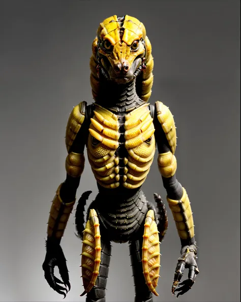 A captivating and original creature design, combining the features of an antlion and a scorpion. The creature has the upper body and head of an antlion, with its distinctive curved jaw, and the lower body of a scorpion with an arched, segmented tail termin...