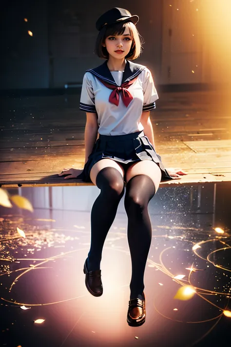 ((Masterpiece: 1.3)), ((Absolute Resolution: 1.2)), ((Highest Quality: 1.4))), ultra-detailed, super-detailed face, complex and detailed eyes, one girl, slick nasal bridge, detailed mouth, meticulous and cute smiling expression, realistic bumps on human bo...