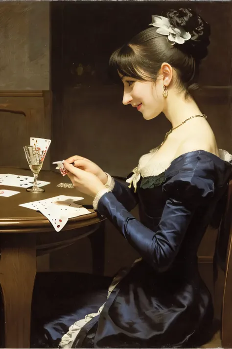 James Whistlers Nocturne.,smile,Women playing cards