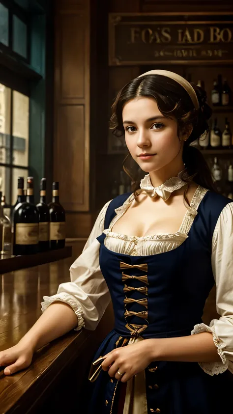 During the French Revolution、A downtown woman working at a bar、Around 20 years old、Typical commoner&#39;s costume of that time