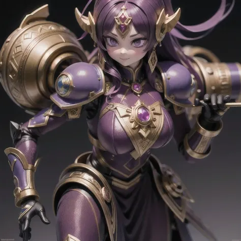 Close up of purple and gold toys, Super detailed fantasy characters, Science Fiction Characters render, detailed humanoid, Star Pathfinder Characters, Science Fiction Characters, Science Fiction Characters, humanoid character, very detailed character, Colo...