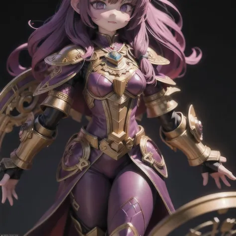 Close up of purple and gold toys, Super detailed fantasy characters, Science Fiction Characters render, detailed humanoid, Star Pathfinder Characters, Science Fiction Characters, Science Fiction Characters, humanoid character, very detailed character, Colo...