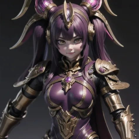 Close up of purple and gold toys, Super detailed fantasy characters, Science Fiction Characters render, detailed humanoid, Star Pathfinder Characters, Science Fiction Characters, Science Fiction Characters, humanoid character, very detailed character, Colo...