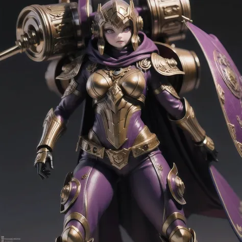 Close up of purple and gold toys, Super detailed fantasy characters, Science Fiction Characters render, detailed humanoid, Star Pathfinder Characters, Science Fiction Characters, Science Fiction Characters, humanoid character, very detailed character, Colo...