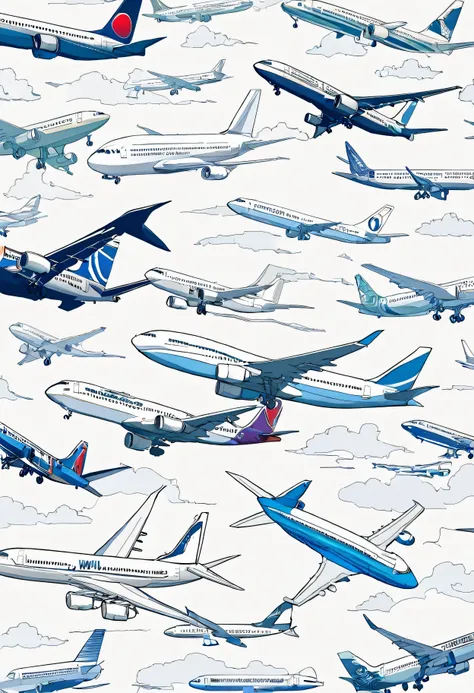 wallpapersv1, white airplane drawing, style wallpapersv1, 8k,