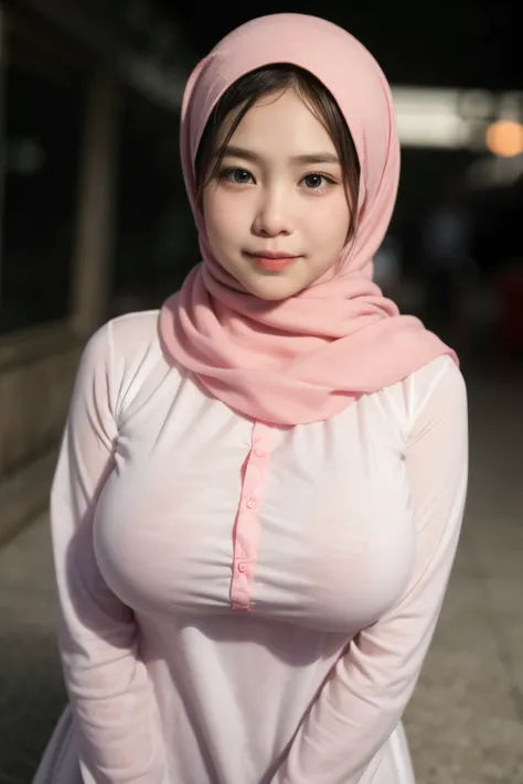 PINK NIPPLE, (BOKEH), LOCATED IN KUALA LUMPUR TWIN TOWER,(Old Lady:1.7), Transparent transparency, (peach Chubby TIGHT Strapless Dress), adorable, 1 girl, (face to face), 10 years old, baby face, happy, medium body portrait, (face details: 1), (eye details...