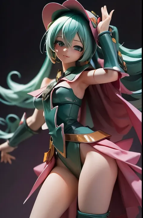 Hatsune Miku dressed as a dark wizard. Pose sexy y sensual. Big . gils dark wizard costume 