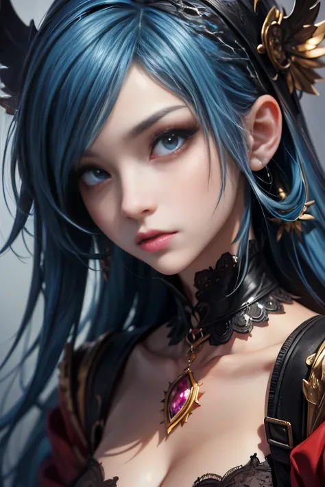 There is a woman with blue hair, Gwaiz style art, Gwaiz, Beautiful character drawings, Gwaiz in ArtStation Pixiv, Gwaiz in Pixiv ArtStation, Stunning Anime Face Portraits, Beautiful digital art, Vrop Rosdroze, Gwaiz Masterpiece, Detailed digital anime art ...